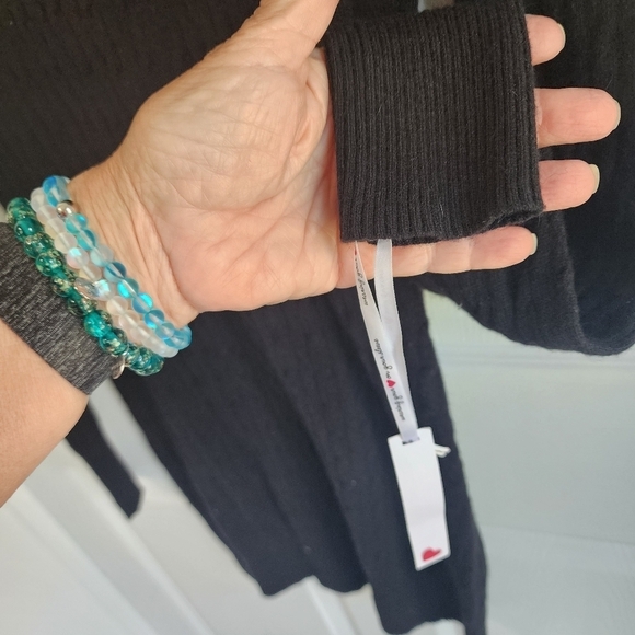 Black Cable Knit Angora Blend Sweater Dress Size Medi NWT - Picture 4 of 6